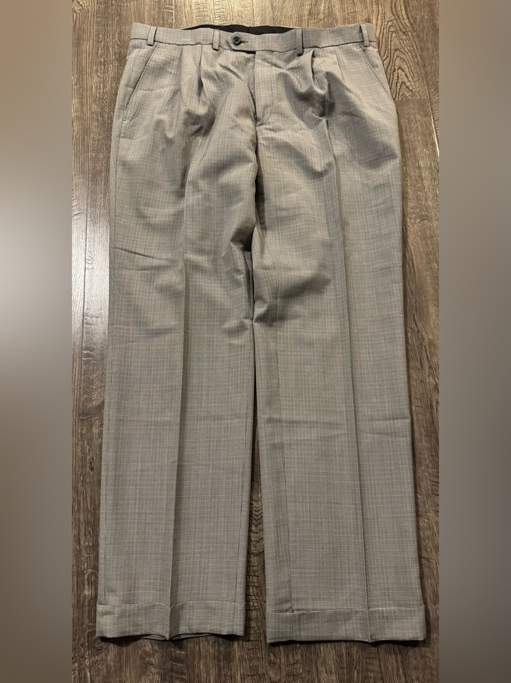 Ralph Lauren Light Gray Glen Plaid Dress Pants
